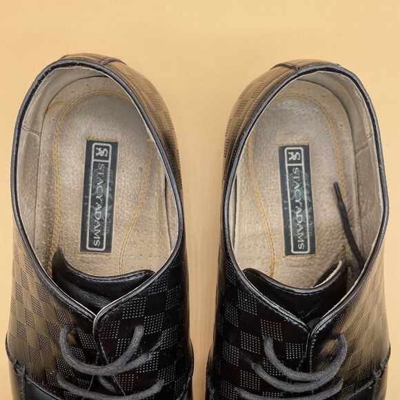 Stacy Adams Oxford Dress Shoes Men’s 11.5M Printed Black Leather 24655 Formal main image 5